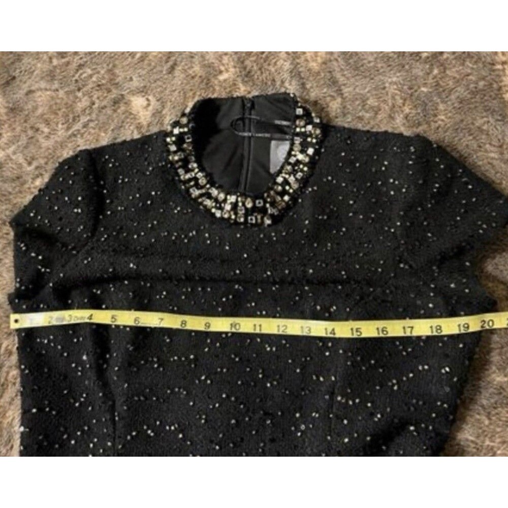 Vince Camuto dress size 14, Black with Stoned collar Party dress new year - Picture 7 of 10